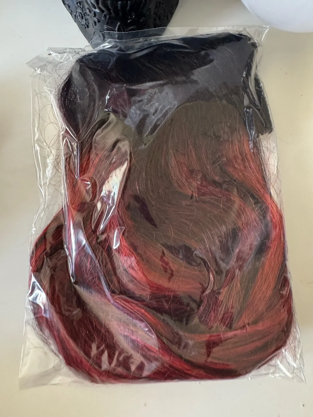 YoungSee Human Hair Invisible Wire Halo Extensions 16” Black to Orange Ombre